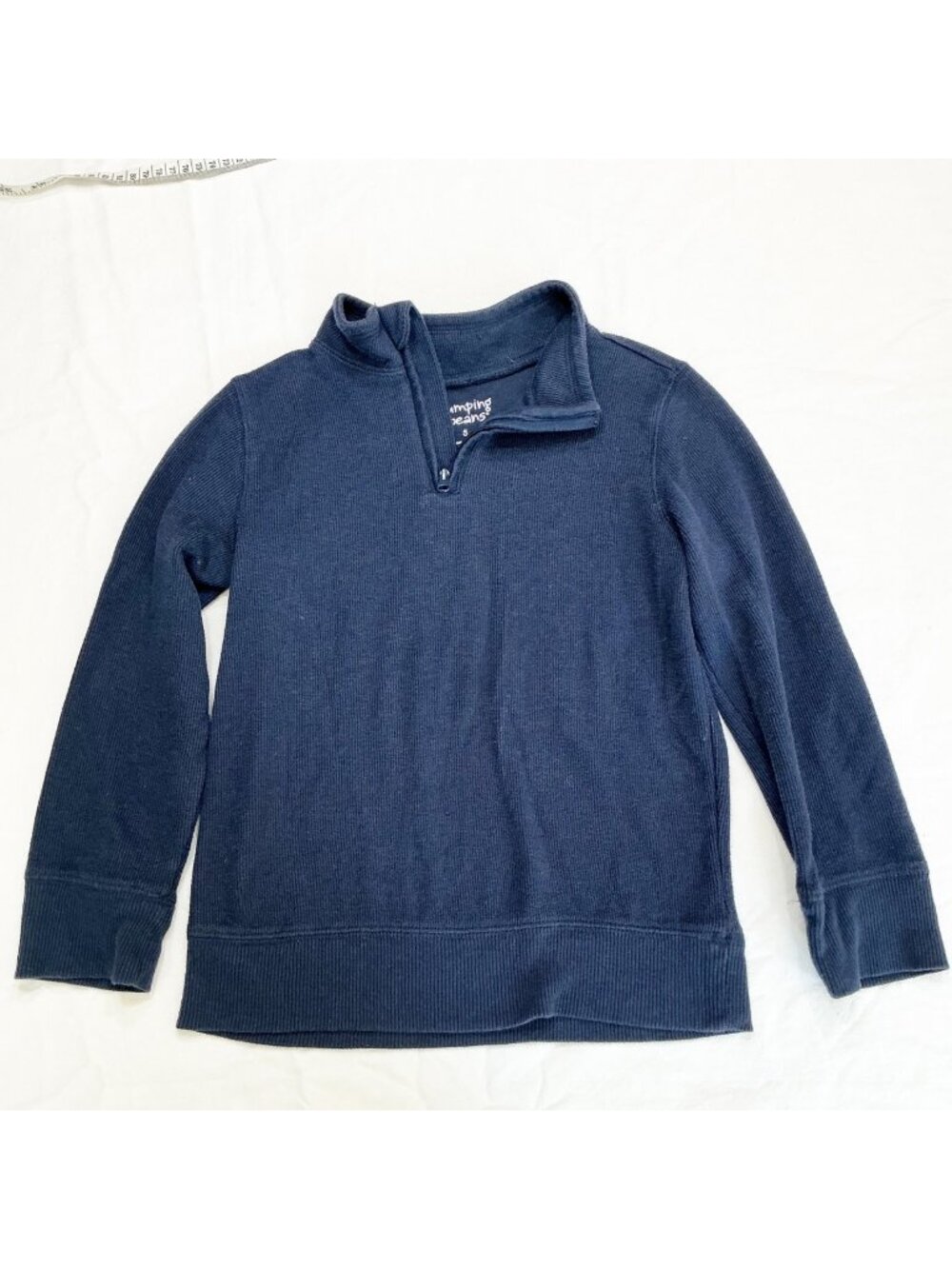 Jumping Beans Navy Blue Quarter-Zip Pullover Sweater Kids Size 5 Cotton Blend